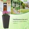 Tall 30-inch decorative planter pots set of 2 made from PE rattan, ideal for patios and poolside greenery.