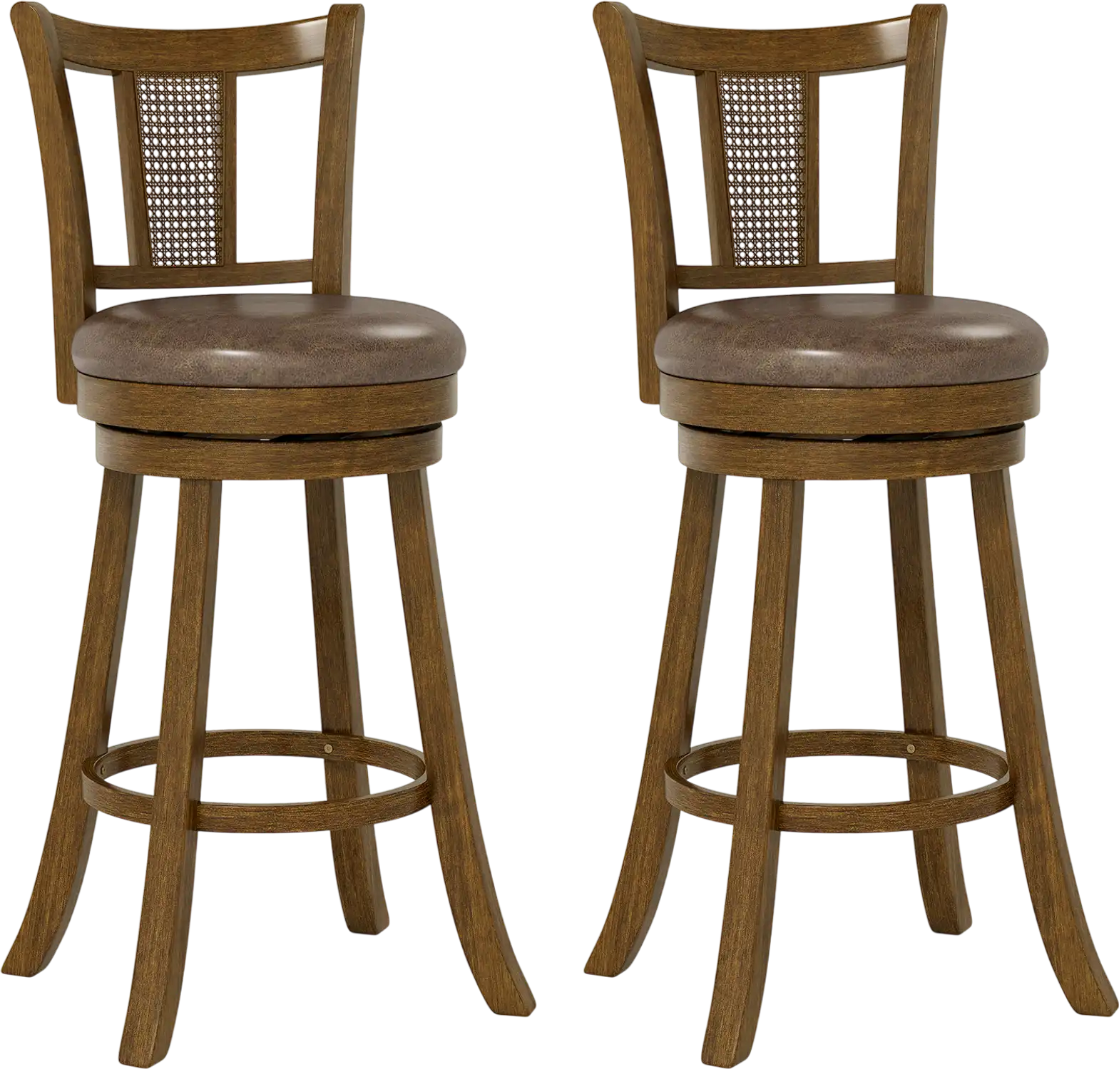 Costway Set of 2 PE Rattan Back Bar Stools 25/30