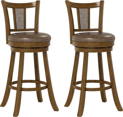 Costway Set of 2 PE Rattan Back Bar Stools 25/30
