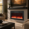 30-inch smart WiFi electric fireplace with 12 flame colors, wall-mounted design, and efficient 750W/1500W heating for cozy ambiance.