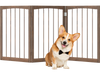 Wooden pet fence in brown, 30 inches tall, designed for small and medium dogs, ideal for creating safe spaces.