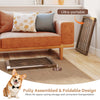Wooden pet fence, 30-inch tall, foldable design in brown, ideal for small dogs and cats, perfect for space-saving.