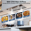 30-inch under cabinet range hood with 900 CFM airflow, 4 fan speeds, and baffle filters for efficient kitchen.