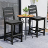 30 Inches Counter Height HDPE Bar Stool with Backrest and Footrest-Black - Gallery View 1 of 10