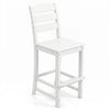 30 Inches HDPE Outdoor Counter Height Bar Stool with Back and Footrest-White - Gallery View 1 of 1