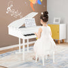 30-Key Kids Piano Keyboard Toy with Bench Piano Lid and Music Rack-White - Gallery View 1 of 10