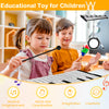 30-note percussion glockenspiel with adjustable stand, mallets, and drumsticks for children's musical education.