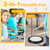 Percussion glockenspiel with adjustable metal stand, bell mallets, and drumsticks for versatile music practice.
