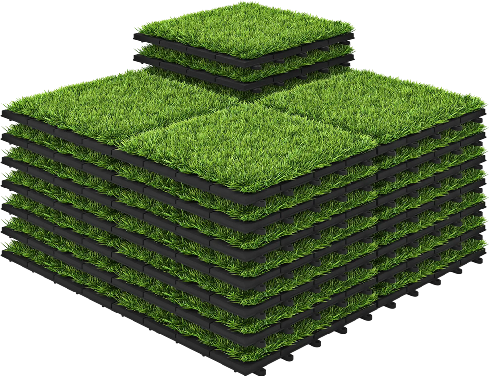 30 PCS Interlocking Artificial Grass Tiles
