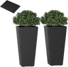 Set of 2 30 Inch Tall Flower Pot with Open-ended Base