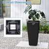 Tall 30-inch flower pot with open-ended base, made from PE rattan, ideal for patios and poolside greenery.