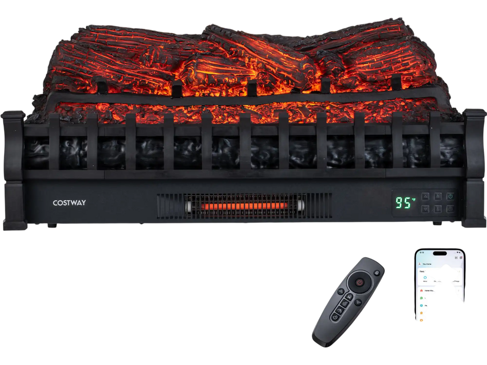 23" WiFi fireplace insert with customizable flame effects, remote control, and powerful 1500W heating for cozy living rooms.
