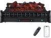 30" WiFi fireplace insert in black with customizable flame effects and remote control, perfect for cozy living rooms.