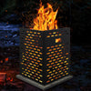 30-inch burn barrel made of ultra-thick carbon steel with venting patterns, ideal for yard waste disposal and airflow.