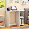 Modern 31.5-inch white home office desk with two compartments, ideal for organizing and blending into various decor.