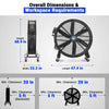 59" Portable Industrial Fan with Variable High-Efficiency PMSM Motor,Mobile High Volume Floor Fan for Warehouse,Workshop & Gym