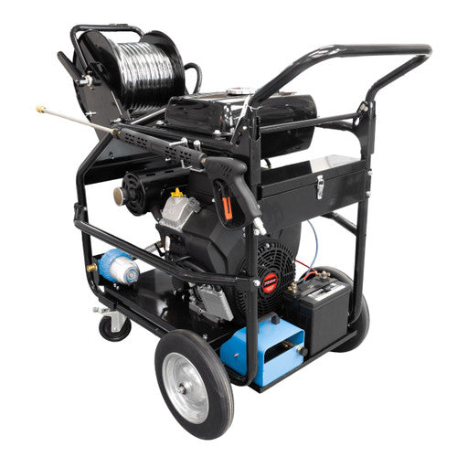 Canpump Cold Water Sewer Jetter: 24 hp V-Twin Engine, 5200 psi @ 6.6 US gpm, Belt Drive