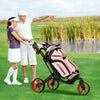 Folding Golf Push Cart with Scoreboard Adjustable Handle Swivel Wheel-Red - Gallery View 1 of 12