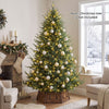 Antler design 31.5" Christmas tree collar with natural grain finish, perfect for 6/7.5/9 ft artificial trees.