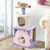 31.5" Cute Modern Cat Tree Multi-Level Kitten Tower-Purple - Gallery View 1 of 10
