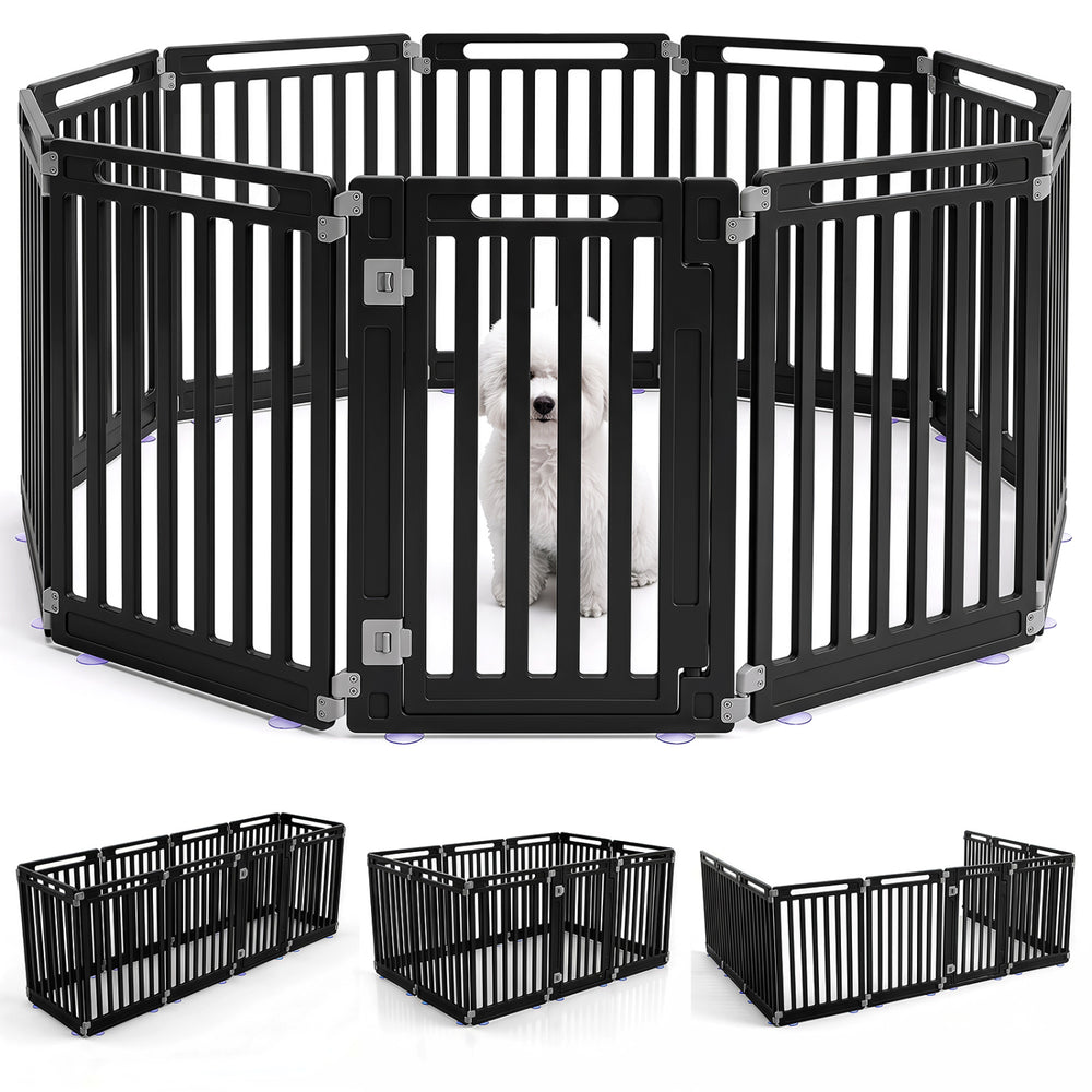 31.5" Height Indoor Outdoor Dog Playpen with 10 Panels-Black - Gallery View 1 of 1