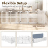 Indoor outdoor dog playpen with 12 panels, made of durable HDPE, featuring 360° rotation for customizable setups.