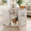 Indoor outdoor dog playpen with 8 panels made of durable HDPE material, ideal for flexible pet containment and safety.