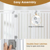 Indoor outdoor dog playpen with 8 panels features easy snap-in assembly and double door latches for convenience.