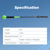31.5-inch golf swing trainer aid with weighted green head, fiberglass shaft, designed for right-handed golfers.