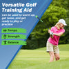 31.5-inch golf swing trainer aid with weighted head for grip, rhythm, and balance, ideal for warming up before play.