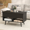 31.5 Inch Lift Top Coffee Table with Hidden Compartment and 2 Storage Shelves-Black - Gallery View 1 of 10