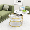 31.5 Inch Round Lift Top Coffee Table with Hidden Compartment and Side Shelves-White - Gallery View 1 of 7
