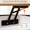 Close-up of the gas lift mechanism of the 31.5 Inch Round Lift Top Coffee Table with a strong 80N support for easy.