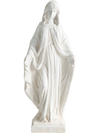31.5-inch Virgin Mary statue in white, made from magnesium oxide, perfect for garden or patio decoration.
