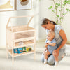 Freestanding wooden hamster cage with flip roof, spacious interior, and storage rack for pet supplies, ideal for small.