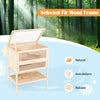 Freestanding wooden hamster cage with flip roof, anti-deform fir wood, and storage rack for easy pet care.