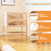 Freestanding wooden hamster cage with flip roof, large space, and bottom storage rack for easy pet access and.