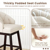 Thickly padded seat cushion covered in breathable linen fabric for comfort on a 31-inch bar stool set.
