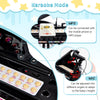 Kids piano keyboard with 31 keys, MP3 interface, and adjustable microphone for fun singing practice and learning.
