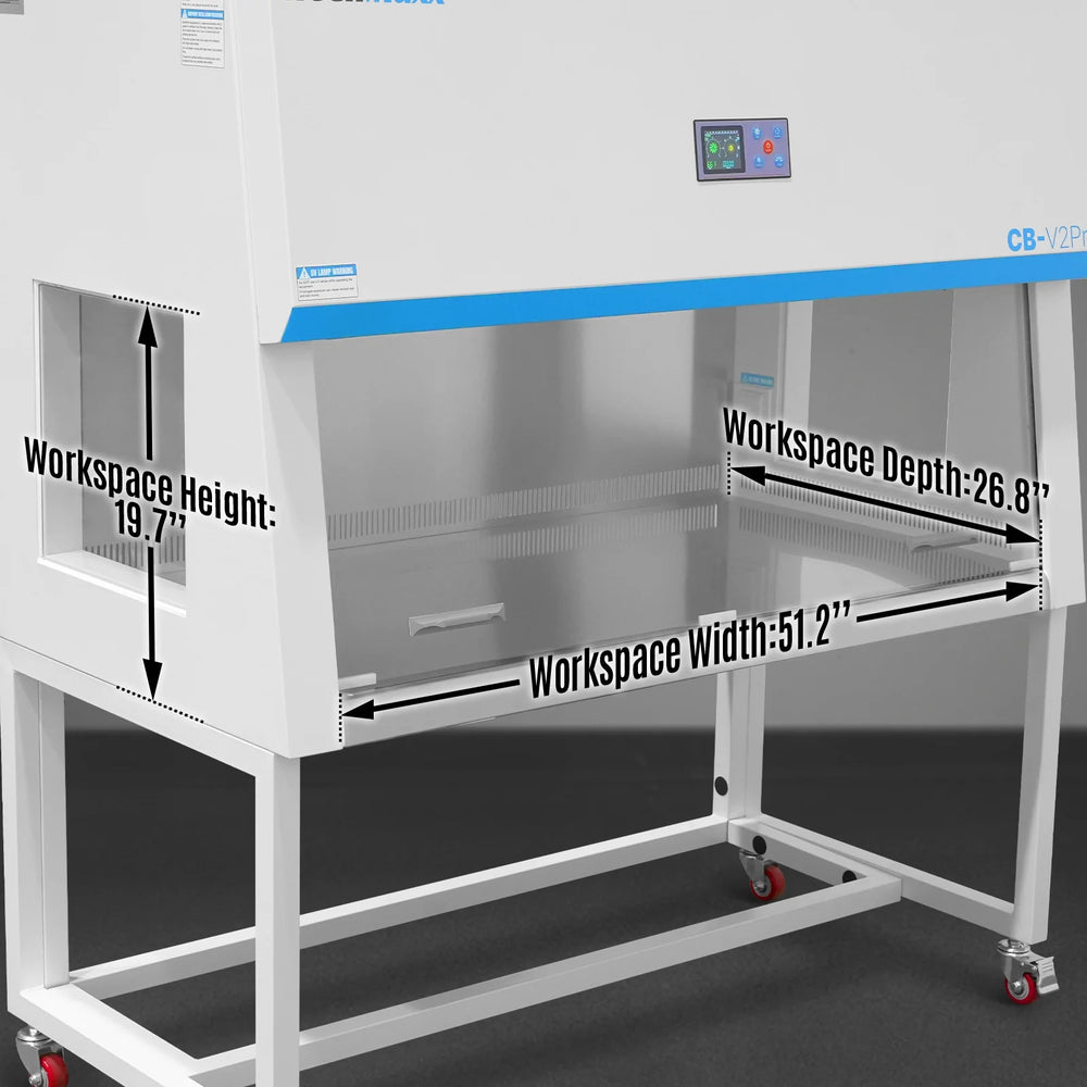 57.5″ Wide CB-V2Pro Vertical Laminar Flow Clean Bench with HEPA Filtration & UV Sterilization | ISO Class 5