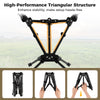 Close-up of the portable camping chair's unique double-triangular structure, enhancing stability for hassle-free setup.