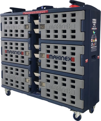 Makinex Mobile Charging Pod with 6 Lockers 15A GFCI New