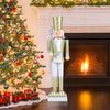 32.5 Inch Christmas Nutcracker with High Hat and Beautiful Scepter-White & Golden - Gallery View 1 of 10