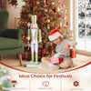 32.5-inch Christmas nutcracker with a white and golden finish, perfect for indoor or outdoor holiday decorations.