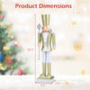 32.5-inch Christmas nutcracker with a golden hat and scepter, ideal for festive indoor or outdoor decoration.
