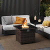 32.5 Inch Propane Fire Pit Table 5000 BTU with Tempered Glass Tabletop-Brown - Gallery View 1 of 11
