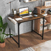 32 Inch Home Office Desk with Charging Station Storage Bag and Headphone Hook-Rustic Brown - Gallery View 1 of 10