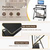 Rolling computer desk with ergonomic monitor shelf, built-in power outlets, and sturdy metal frame for small spaces.