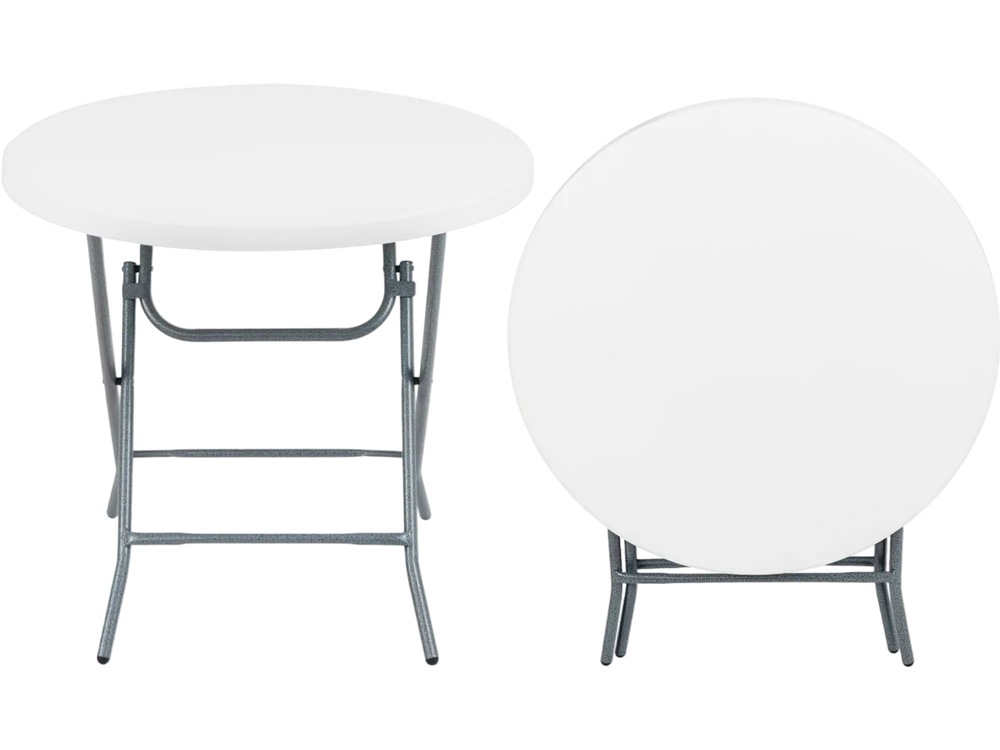32 Inch Round Folding Table with Thick Tabletop for Picnic