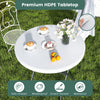 32-inch round folding table with thick HDPE tabletop, waterproof and fade-resistant, ideal for picnics and outdoor.